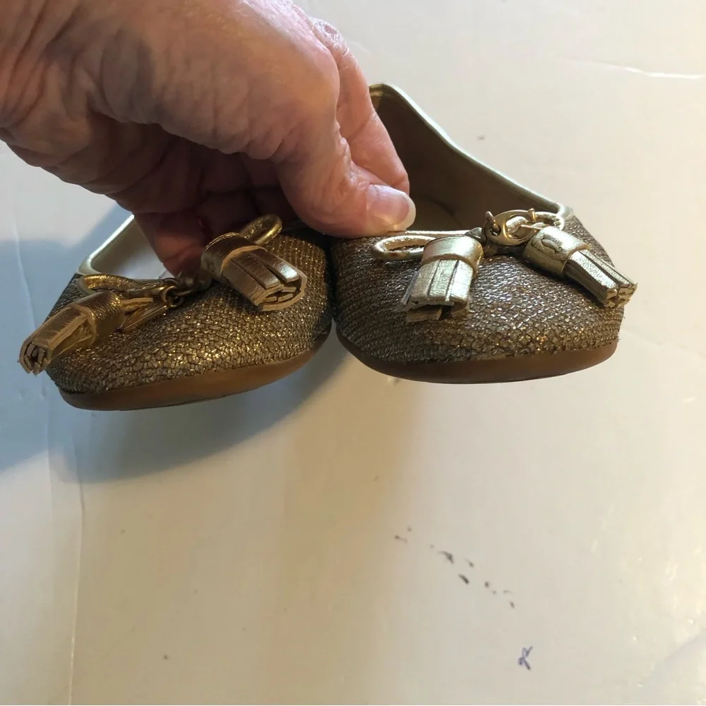 COACH Gold Ballet Flat SHOES 5.5B